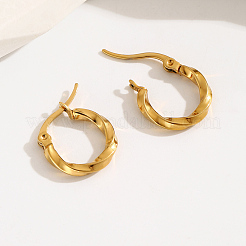 Fashionable 201 Stainless Steel Twist Hoop Earrings&nbsp;RQ5508