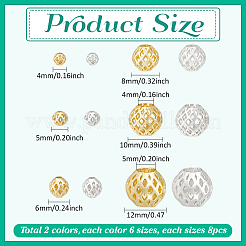 96Pcs 12 Styles Brass Hollow Beads&nbsp;KK-PH0013-13