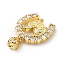 Brass Micro Pave Cubic Zirconia Pendants&nbsp;KK-H433-28G