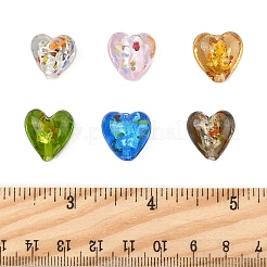 24Pcs 6 Colors Handmade Lampwork Silver Foil Glass Beads&nbsp;FOIL-FS0001-01