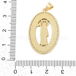 Brass Micro Pave Clear Cubic Zirconia Pendants&nbsp;KK-I723-32G