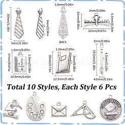 60pcs 10Styles Tibetan Style Alloy Pendants&nbsp;FIND-SC0005-99