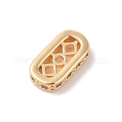 Rectangle Brass Micro Pave Clear Cubic Zirconia Charms&nbsp;KK-B100-053C-G