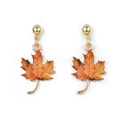 Autumn Theme Alloy Dangle Stud Earrings&nbsp;X-EJEW-G148-24G-02