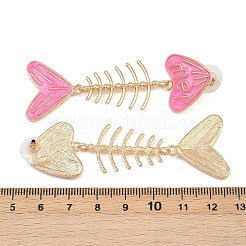 Alloy Enamel Dangle Stud Earrings&nbsp;EJEW-Z140-01G