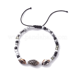 Natural Spiral Shell Braided Bead Bracelets&nbsp;BJEW-JB10386