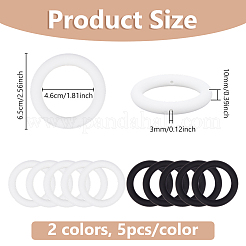 10Pcs 2 Colors Ring Silicone Beads&nbsp;SIL-DC0001-79