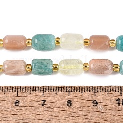 Natural Lemon Quartz & Flower Amazonite & Sunstone Beads Strands&nbsp;G-Q614-02A-01
