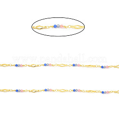 Brass Rhombus Handmade Beaded Chains&nbsp;CHC-P011-F01-G