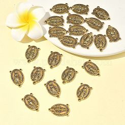Holy Oval Carved Virgin Mary Tibetan Style Alloy Chandelier Component Links&nbsp;S-TIBEP-LF0961YKG-AG