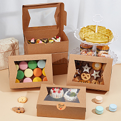 20Pcs Rectangle Kraft Paper Storage Gift Boxes with Clear Visible Window&nbsp;CON-BC0007-42-1