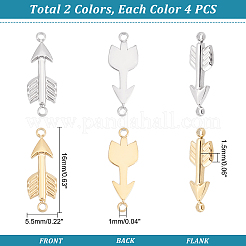 8Pcs 2 Colors 304 Stainless Steel Connector Charms&nbsp;STAS-UN0035-78