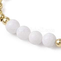 Round 304 Stainless Steel & Natural White Jade Beaded Stretch Bracelets for Women&nbsp;BJEW-JB11053-02