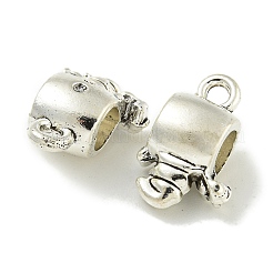 Christmas Snowman Tibetan Style Alloy Pinch Tube Bails&nbsp;FIND-U015-29AS