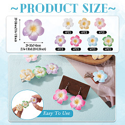 28Pcs 7 Colors Plumeria Flower Opaque Resin Cabochons&nbsp;CRES-TA0001-75