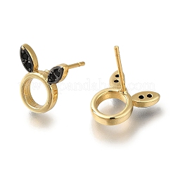 Rack Plating Brass Micro Pave Cubic Zirconia Stud Earring&nbsp;EJEW-C101-04G