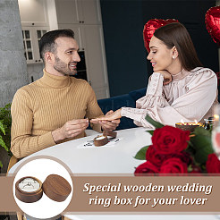 Round Wooden Couple Ring Storage Boxes with Velvet Inside&nbsp;AJEW-WH0513-26C