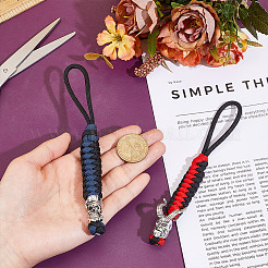 2Pcs 2 Styles Handmade Nylon Parachute Cord Pendant Decorations for Men&nbsp;KEYC-HY0001-30