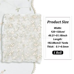 Flower Pattern Polyester Mesh Fabric&nbsp;DIY-WH0453-06B