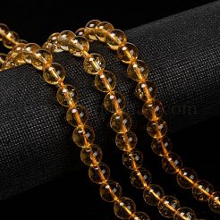 Natural Citrine Beads Strands&nbsp;G-E326-4mm-01