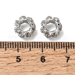 Brass Micro Pave Clear Cubic Zirconia Beads&nbsp;KK-K427-02C-P