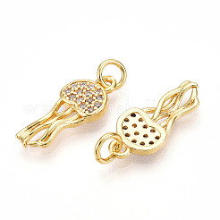 Brass Micro Pave Cubic Zirconia Pendants&nbsp;X-KK-N257-12G