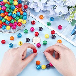 200Pcs Dyed Natural Wood Beads&nbsp;WOOD-GF0002-13B