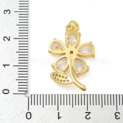 Rack Plating Brass Micro Pave Cubic Zirconia Pendants&nbsp;KK-Z063-24G