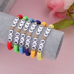 6Pcs 6 Style Polymer Clay Heishi Surfer Stretch Bracelets Set&nbsp;BJEW-SW00120