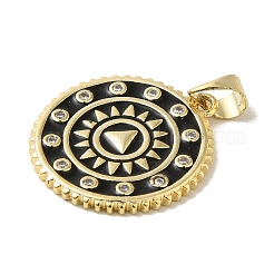 Brass Enamel Micro Pave Cubic Zirconia Pendants&nbsp;KK-Z042-24G-01