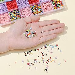 24 Style Opaque Colours Seed & Baking Paint Glass Round Seed Beads&nbsp;SEED-YW0001-29