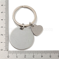 1Pc Mother's Day Gift 201 Stainless Steel Flat Round/Rhombus/Rectangle with Word Keychains&nbsp;KEYC-FS0001-10