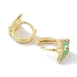 Brass Micro Pave Clear Cubic Zirconia Butterfly Hoop Earrings&nbsp;EJEW-L269-125G
