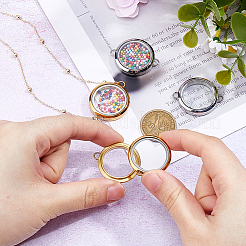 4Pcs 2 Colors Stainless Steel Floating Locket Links Connector Charms&nbsp;STAS-HS0001-40A