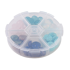Natural Rose Quartz & Lapis Lazuli & Indian Agate & White Jade & Opalite & Synthetic Turquoise Cabochons&nbsp;G-JP0001-10-12mm