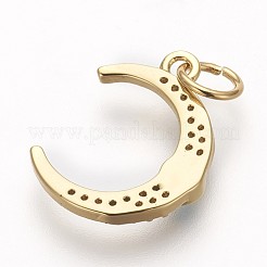 Brass Micro Pave Cubic Zirconia Pendants&nbsp;KK-P156-18G-NR