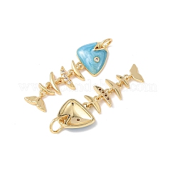 Brass Micro Pave Cubic Zirconia Pendants&nbsp;KK-C143-48G-01