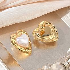 304 Stainless Steel & ABS Plastic Pearl Stud Earrings&nbsp;SA-CBA2696-38G
