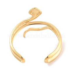 304 Stainless Steel Snake Open Cuff Rings for Women&nbsp;RJEW-K273-09G