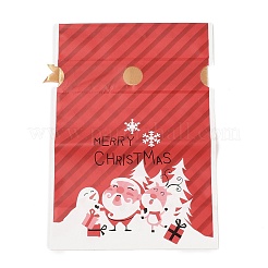 Christmas Santa Claus Plastic Packing Pouches Drawstring Bags&nbsp;ABAG-Q053-03G