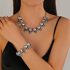 Alloy Skull Link Chain Necklace & Bracelets Sets&nbsp;FS-WG36AE1-01