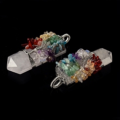 Gemstone Beads Pointed Pendants&nbsp;G-H249-05