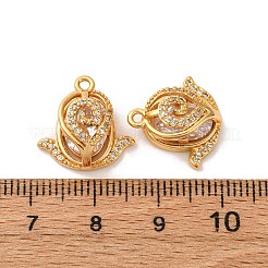 Brass Micro Pave Cubic Zirconia Pendants&nbsp;KK-K382-51G