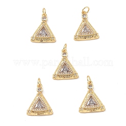 Brass Micro Pave Clear Cubic Zirconia Pendants&nbsp;KK-E068-VF328
