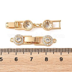 SHEGRACE Brass Micro Pave Clear Cubic Zirconia Fold Oval Clasps&nbsp;XGRQ5S709-845-G
