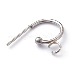 Non-Tarnish 304 Stainless Steel Half Hoop Earrings&nbsp;STAS-Z028-B02-P