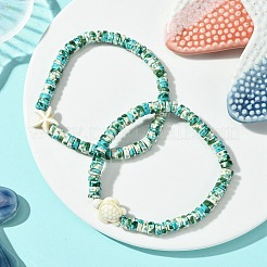 2Pcs Synthetic Turquoise Beads Stretch Bracelets&nbsp;BJEW-JB11407