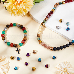 60Pcs 6 Colors Electroplate Non-magnetic Synthetic Hematite Beads&nbsp;G-PH0001-93
