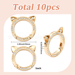 10Pcs Zinc Alloy Crystal Rhinestone Spring Gate Rings&nbsp;FIND-SC0019-51B