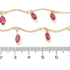 Handmade Brass Curved Bar Link Chains&nbsp;KK-F871-60G
